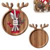 Cake Tray Festival Dinner Plate Wood Deer Serving Platters Reindeer