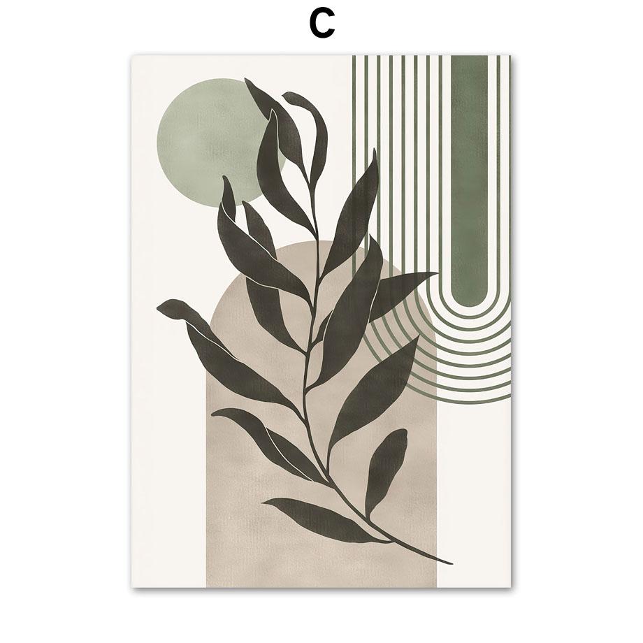 Shape Leaves Vintage Boho Posters Prints Wall Art Pictures Nordic Living Room Home Decor Canvas Painting Abstract Geometric