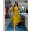 Indian Women Top Tunic Kurta Pant Cord Set Party Wear Bollywood Cotton Kurti VF-20194