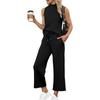 2025 Summer Women's Cross-Border Suit: Vest Top & Wide-Leg Cropped Pants