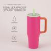 1200ml Double Wall Vacuum Insulated Travel Tumbler With Leakproof Foldable Straw Lid Car Office Outdoor