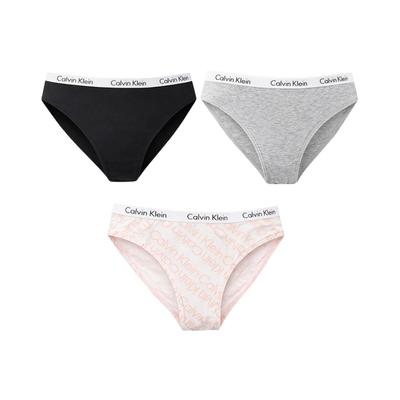 (W) Carousel Coton Stretch Lot de 3 culottes Bikini Noir Gris