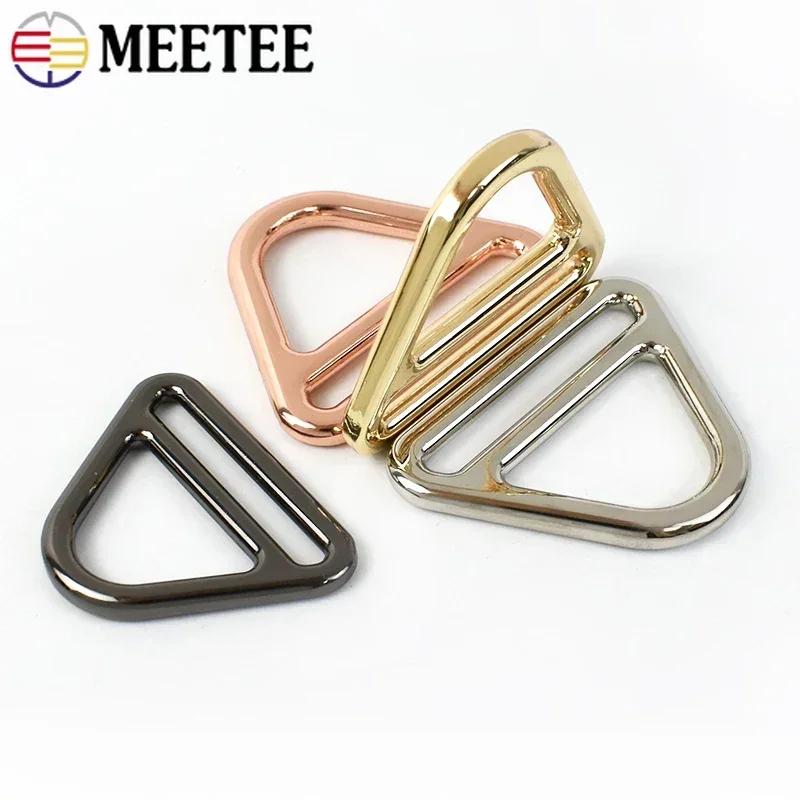 2/5/10Pcs Meetee 25-50mm Metal O Rings Buckle Tri-glide Slider Clasp Bag Strap Connect Buckles Belts Adjust Hook DIY Accessories