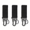 3PC Tactical Carabiner Outdoor EDC Keychain Nylon Webbing Keys Holder Camping Backpack Belt Hook Hanging Buckle Muilter Clip