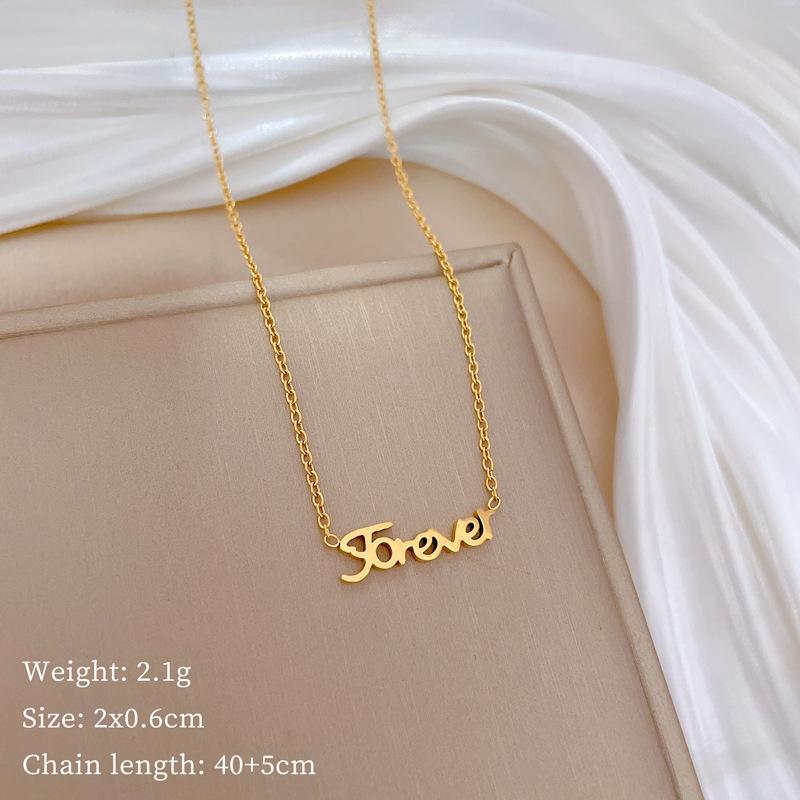 Ring Smart Light Luxury Temperament Gorgeous Full Diamond Necklace Women'S Versatile Collarbone Chain Titanium Steel Chain