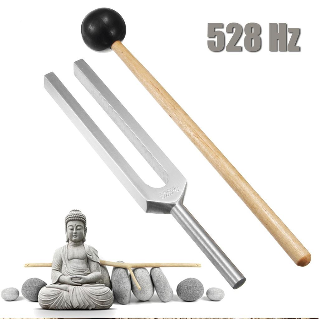 Aluminium Medizinische Stimmgabel Chakra Hammerkugel Diagnostisch 528HZ mit Schlägel Set Nervensystem Testen Stimmgabel Gesundheitswesen