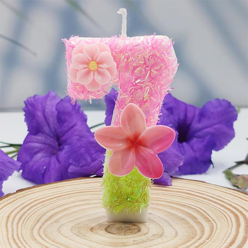 Creative Design Birthday Cake Frangipani Digital Candle Independent Packaging Party Decoration Handmade DIY Candle