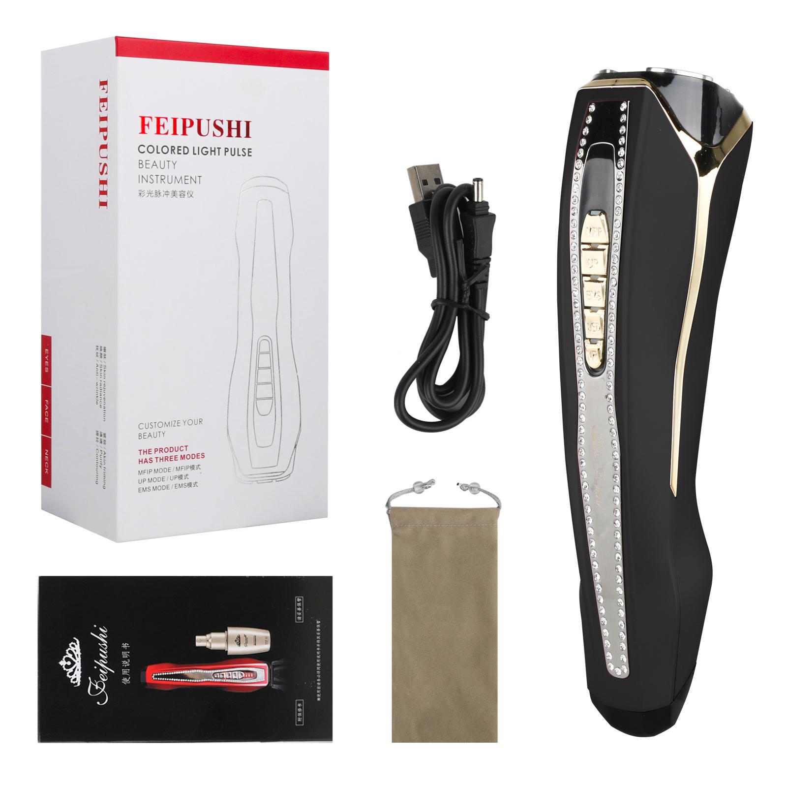 

MFIP EMS Мікрострумовий імпульсний масажер для ліфтингу обличчя Світлодіодний фотон Терапія омолодження шкіри RF Wrinkle Removal Beauty Devicer чорний