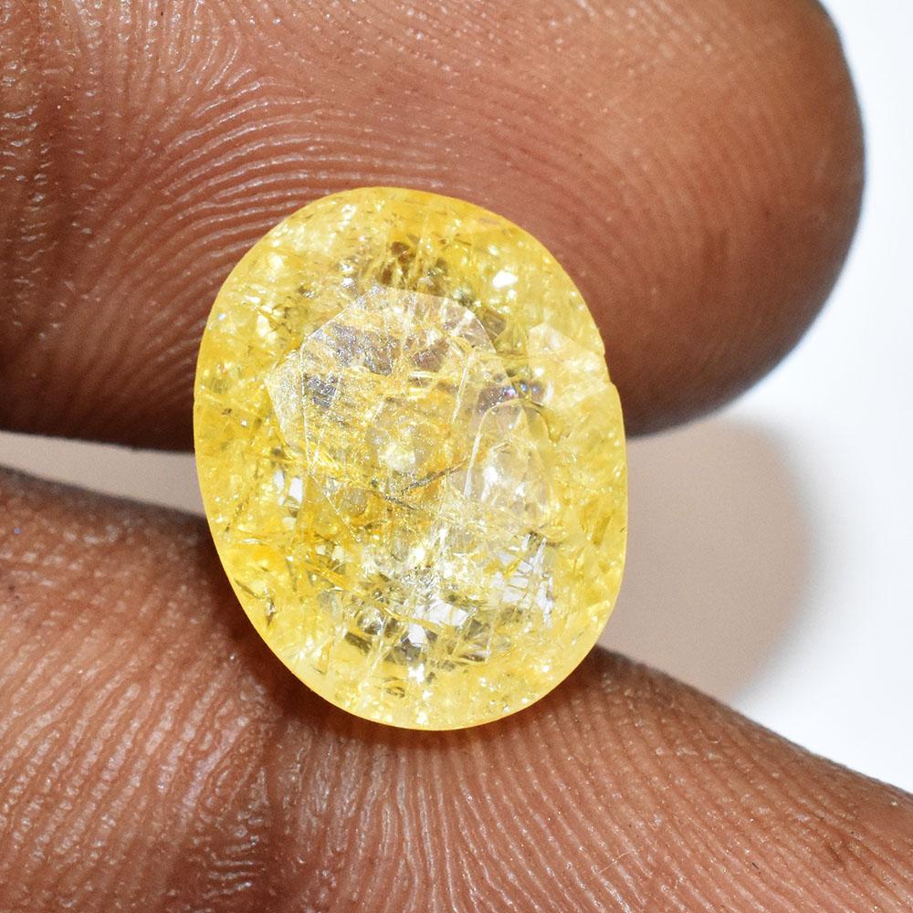 Natural Yellow Sapphire 6.70 Ct Loose Gemstone With Oval Cut