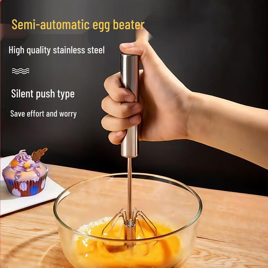 Stainless Steel Semi-Automatic Whisk and Egg Beater for Baking