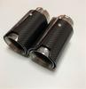 4Pcs Universal Glossy Black 100% Real Carbon Fiber Car Exhaust End Tips for BMW 2.5'' in, 3.2'' out With Logo