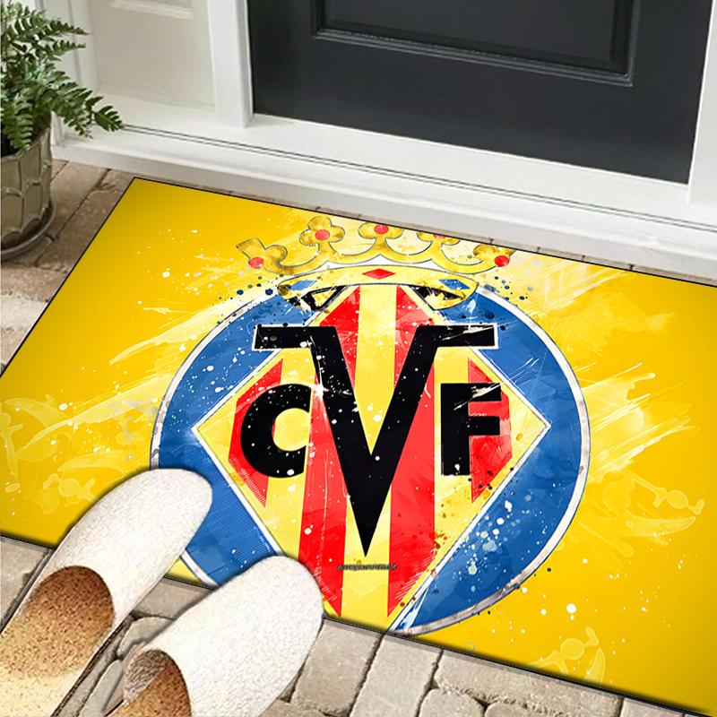 1PC rug Club Vill-arreal Crest Design Carpet, Chair Rug,Area Rug for Office Bedroom living rooms bedroom, Doormat decor Christmas fan gifts