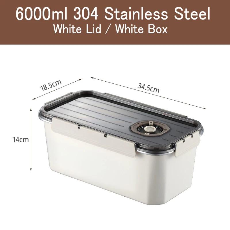 Stainless Steel Food Storage Box Thickened Square Plate Portable Side Dish Container Freshing Lunch Box with Carrying Handle