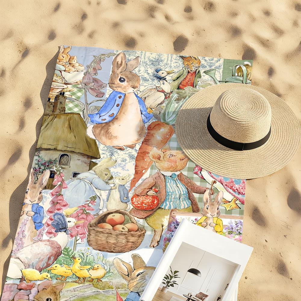 Retro P-Peter R-Rabbit Art Towel Quick Dry Soft Yoga Swimming Fitness Mountain Climbing Large Beach Towels