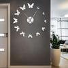 DIY Butterfly Cartoon Acrylic Silent Wall Clock – Creative Home Décor Sticker Clock