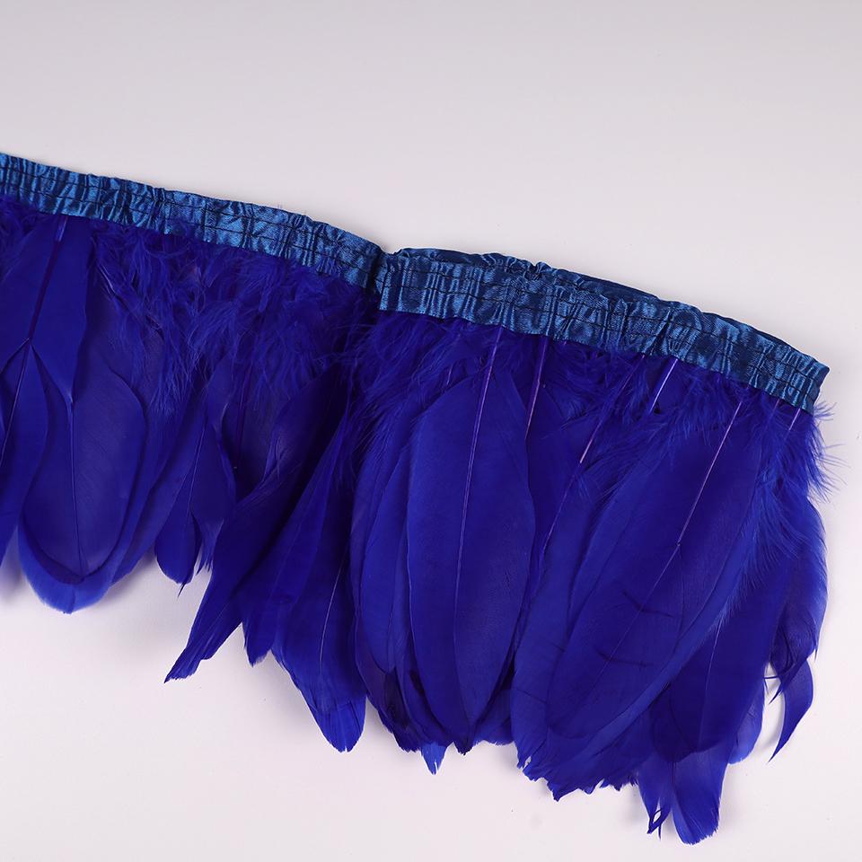 Bordures en Plumes d'Oie Ruban Franges 2 Yards/pièce Couture Artisanat Plume dans Robe Jupe Décoration Murale pour Vêtements de Fête