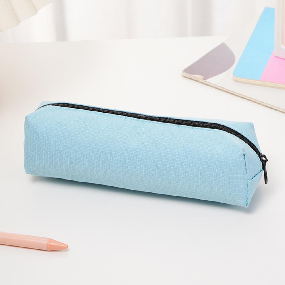 1pc Small Solid Color Simple Zipper Pencil Case Mini Pen Bags Stationery for School Office Suppliers