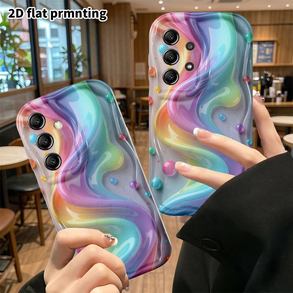 Phone Case: 2D Flat Samsung Galaxy A34 A35 M05 M06 S20 S22 S21 FE Plus 5G Protective Case, Gradient Fluid, Christmas and Halloween Gift