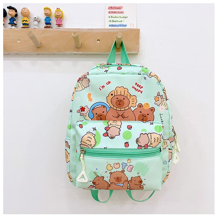 

Школьный рюкзак капибара школьный рюкзак размер класс милая мультяшная сумка нейлон принт повседневный школьный рюкзак мужчины и женщины Small зелёный