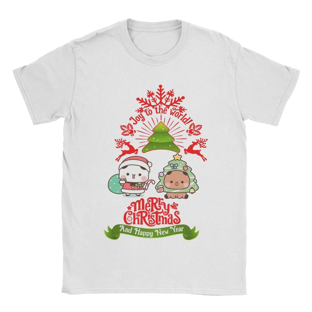 Funny Bubu and Dudu's Festive Christmas Greeting T-Shirts Men Crew Neck Cotton T Shirt  Short Sleeve Tee Shirt Summer Clothing