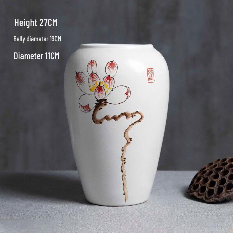 Набор керамических ваз с росписью в виде лотосов