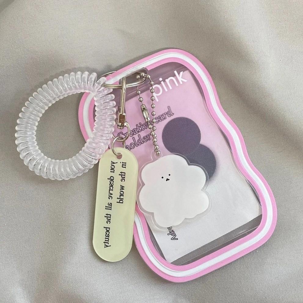 Silver Cow Poka Holder Idol Top Loader Photocard Transportation Card Student ID Keyring