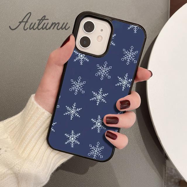Snowflakes Phone Case for iPhone 11 12 13 14 Pro Max Mini X XR XS SE 2020 5 6S 7 8 Plus Samsung Galaxy S21 S22 Cover Shell