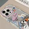 Cute Animal Phone Case for iPhone 12-17 Pro, Mirror Surface Protective Cover