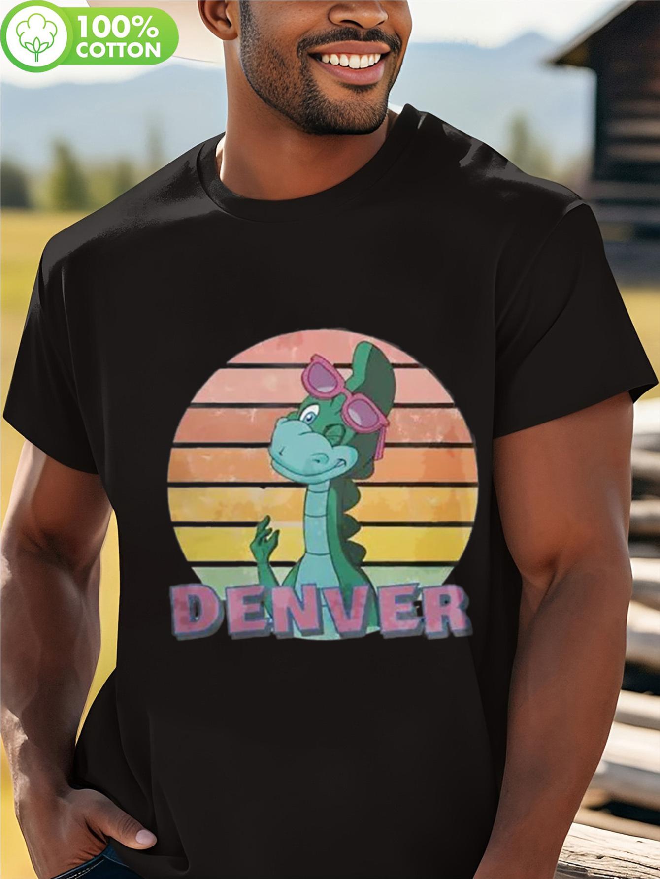 Men s Denver the Last Dinosaur Retro 80s Vintage T-Shirt - Black Tee with Denver Graphic XXXL