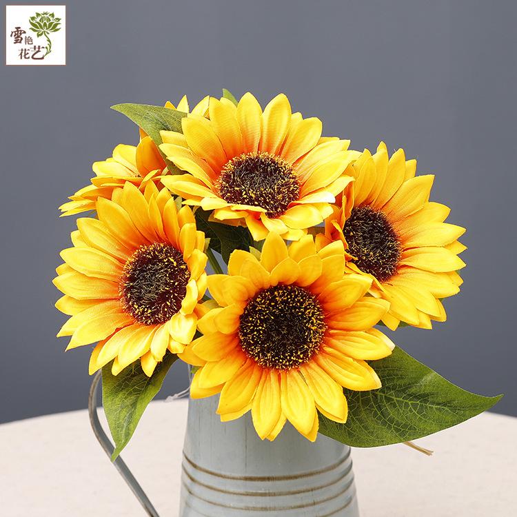 Artificial sunflower, artificial sunflower bouquet ornament, wedding decoration sunflower simulation flower