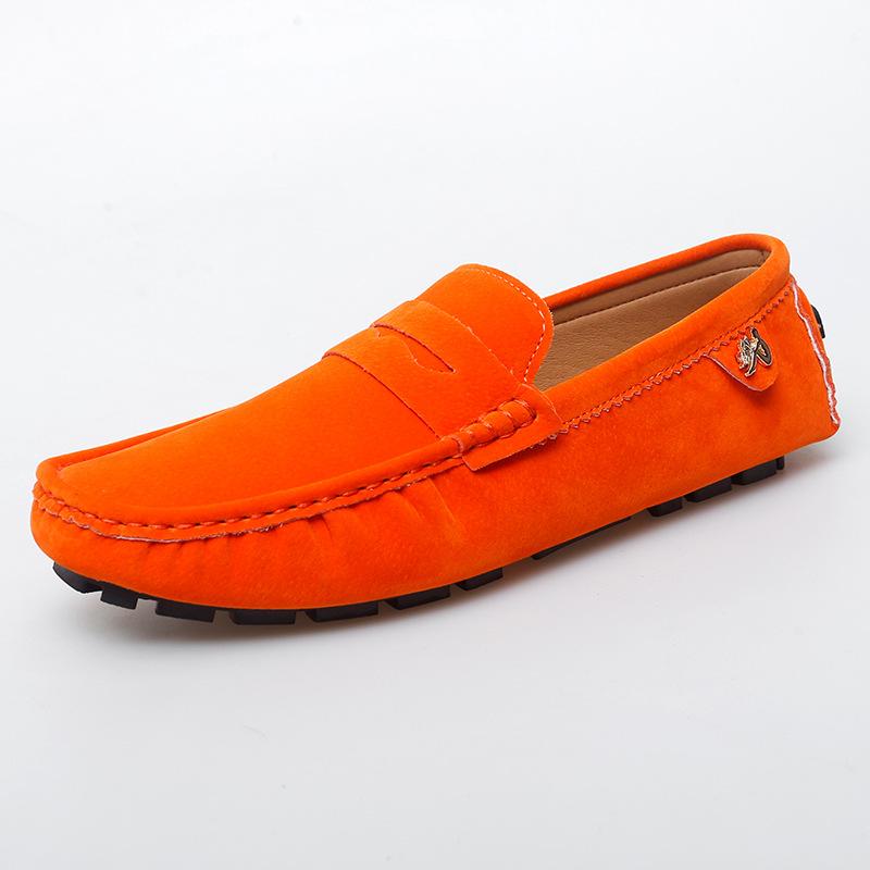 

Large size loafers spring and autumn new parent-child Doudou shoes size 38-48 men s driving shoes foreign trade men s shoes 36 помаранчевий