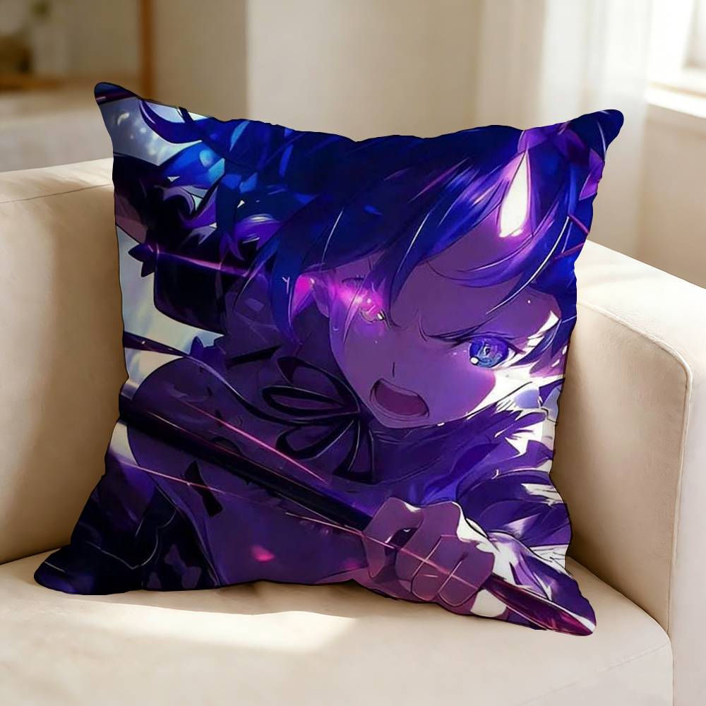 RRe Zero Cool Anime RRem Pillow Case Square DoubleSided Sofa Cushion Cover Bedroom Bedside Pillow