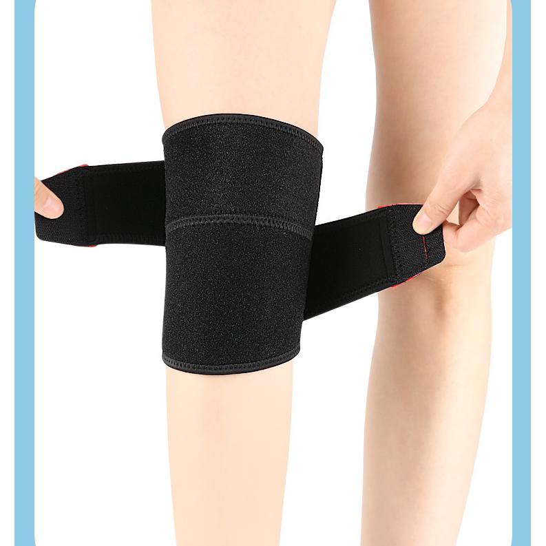 Sports Patellar Knee Brace Black and Red Warm Knee Brace Compression Sports Brace Soft and Shock-absorbing Self-adhesive Brace