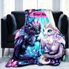 1PC Custom Name Fantasy Dragon Friends flannel blanket versatile,all-season throw suitable for the living room,bedroom,camping,travel,and gift