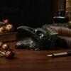 Unique Birthday Gift for Goth Eagle Head Statue, 3D Printed Animal Sculpture, Gothic Jewelry Hollow Storage Bowl Organizer Keys, Small Items,