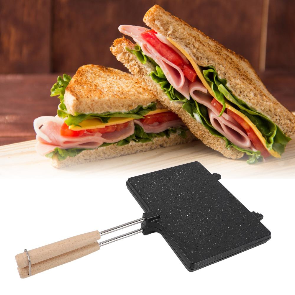 Double Sided Sandwich Maker Aluminum Hand Toaster Multipurpose Sandwich Toaster Home Breakfast