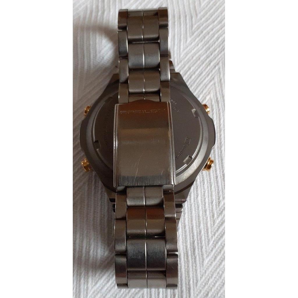 Used SEIKO ALBA EPSILON V084-8000 Box Included Genuine Belt Epsilon Titanium