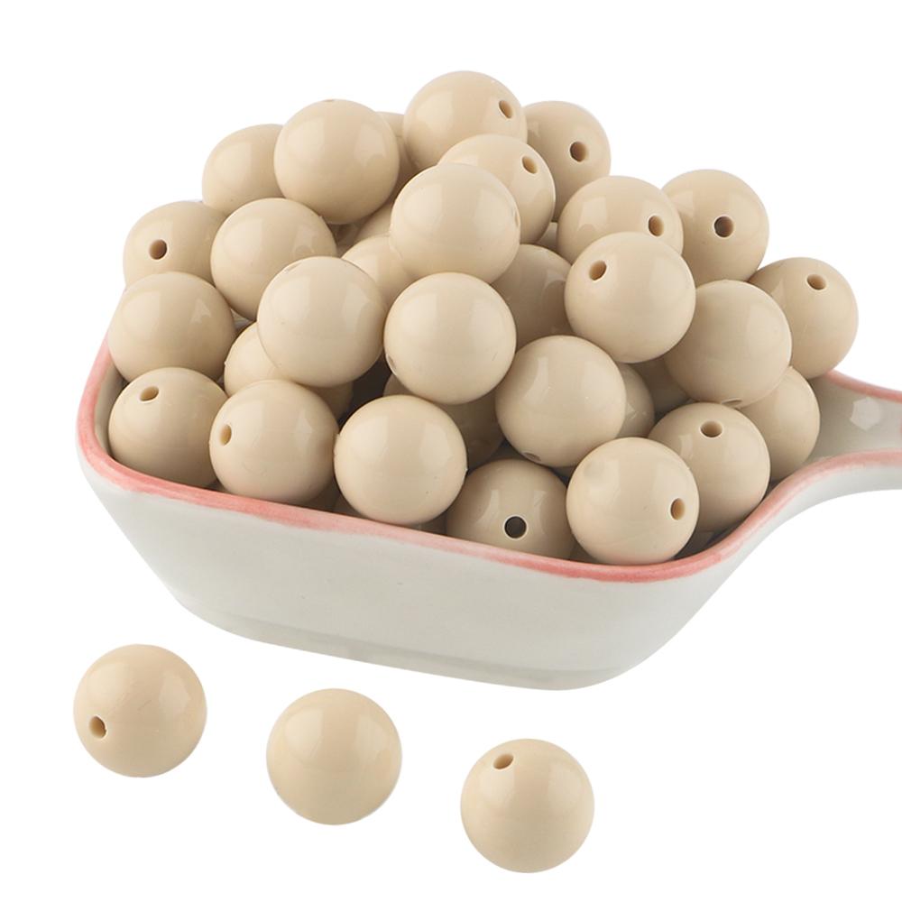 Kovict 24pcs/Lot  Silicone Bright Silicone Beads 15mm DIY Pacifier Chain Jewelry Bracelets Necklace Accessories