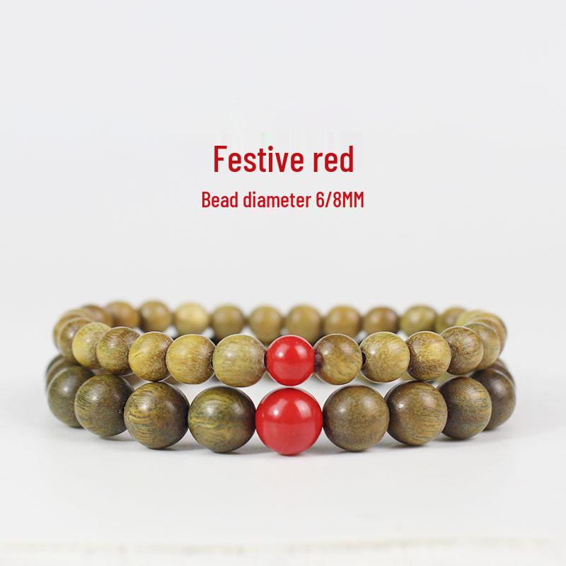 Brățară Simplă cu Lemn de Santal: Unisex, Stil Etnic Retro Cerc Simplu cu Parfum Natural de Dimensiuni Mici pentru Studenți și Cupluri