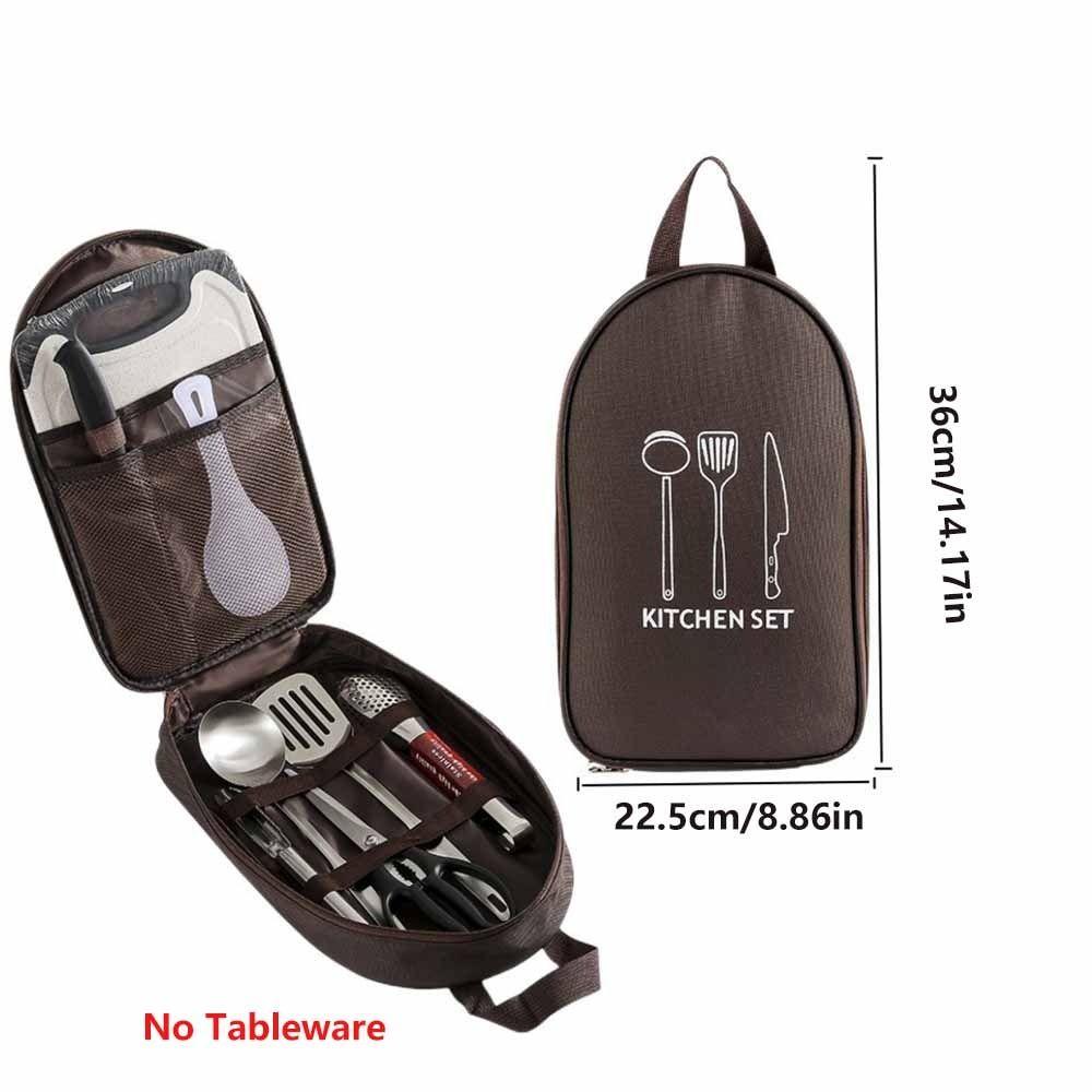 No Tableware Kitchen Utensil Storage Bag Large Capacity Picnic Cooking Bag  Cooking Utensil