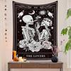 1 Stück Skelett-Liebhaber Hintergrund-Wandteppich Gotisches Totenkopf-Design Geeignet für Schlafzimmer, Zuhause und Party-Dekoration Hip-Hop Rock Ästhetik Geschenk
