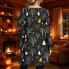 Women's Casual Long Sleeve Printed Round Neck Dress for Everyday Fashion