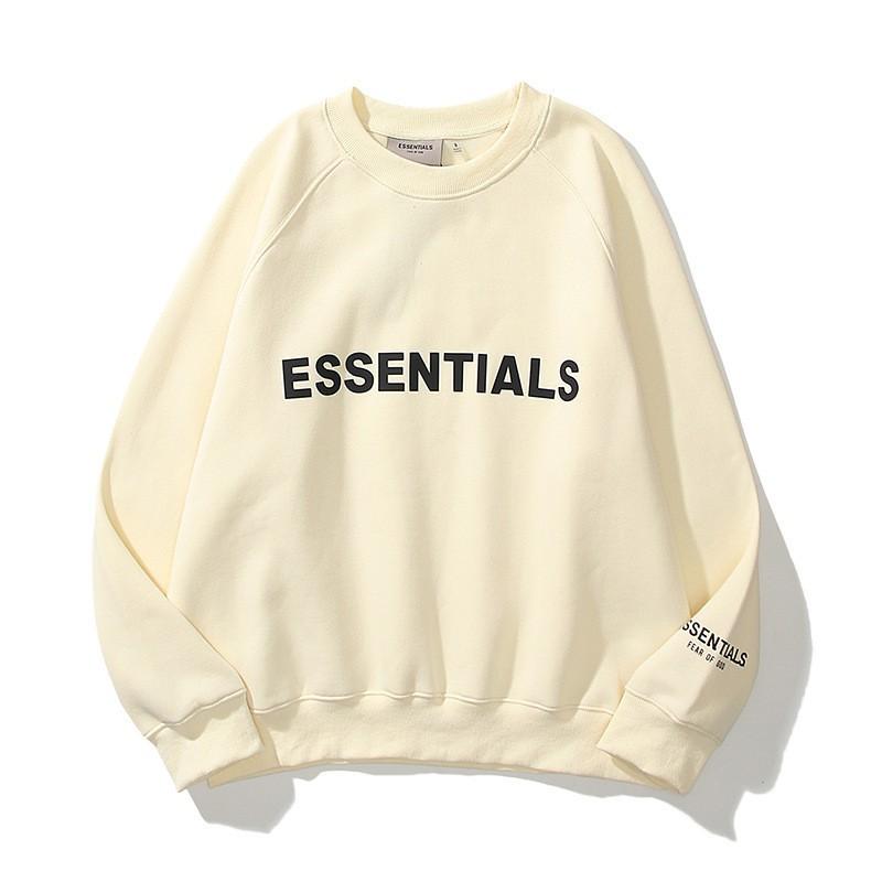 ESSENTIALS Felpa Girocollo Oversize con Lettere 3D Riflettenti Uomo Donna Streetwear Casual