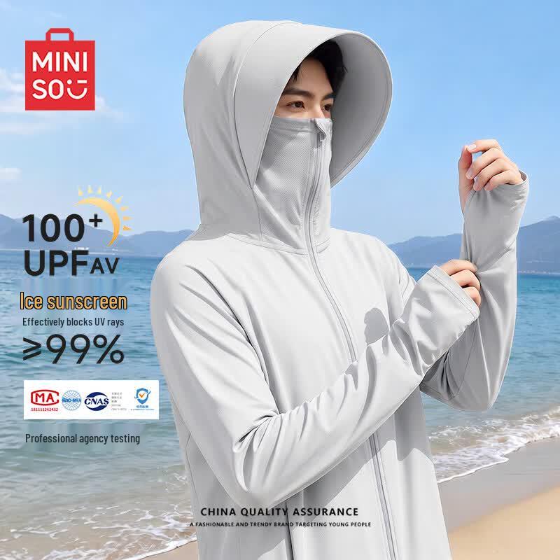 MINISO Men s UPF100+ Ice Silk Sun Protection Hoodie 4XL