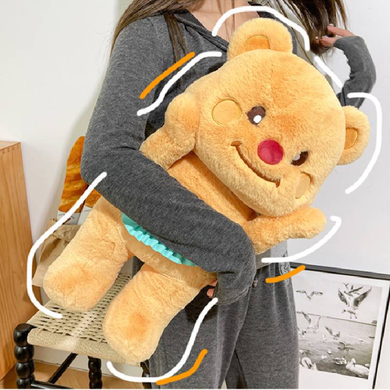 Blue Heart Apron Brown Bear Plush Toys Dolls Pillow Children Gifts Birthday