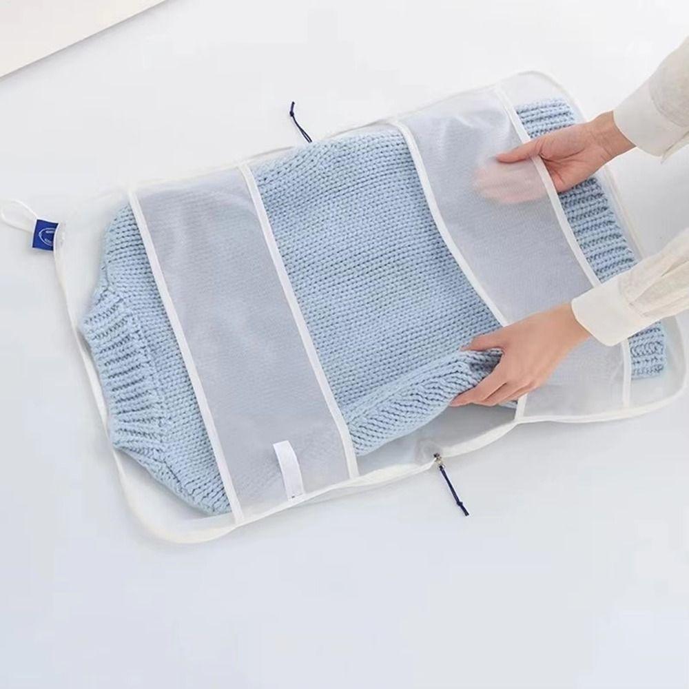 Double Fixed Belt Mesh Sweater Washing Bag Fine Mesh Clothing Organizer Bag  for Knitted Wear