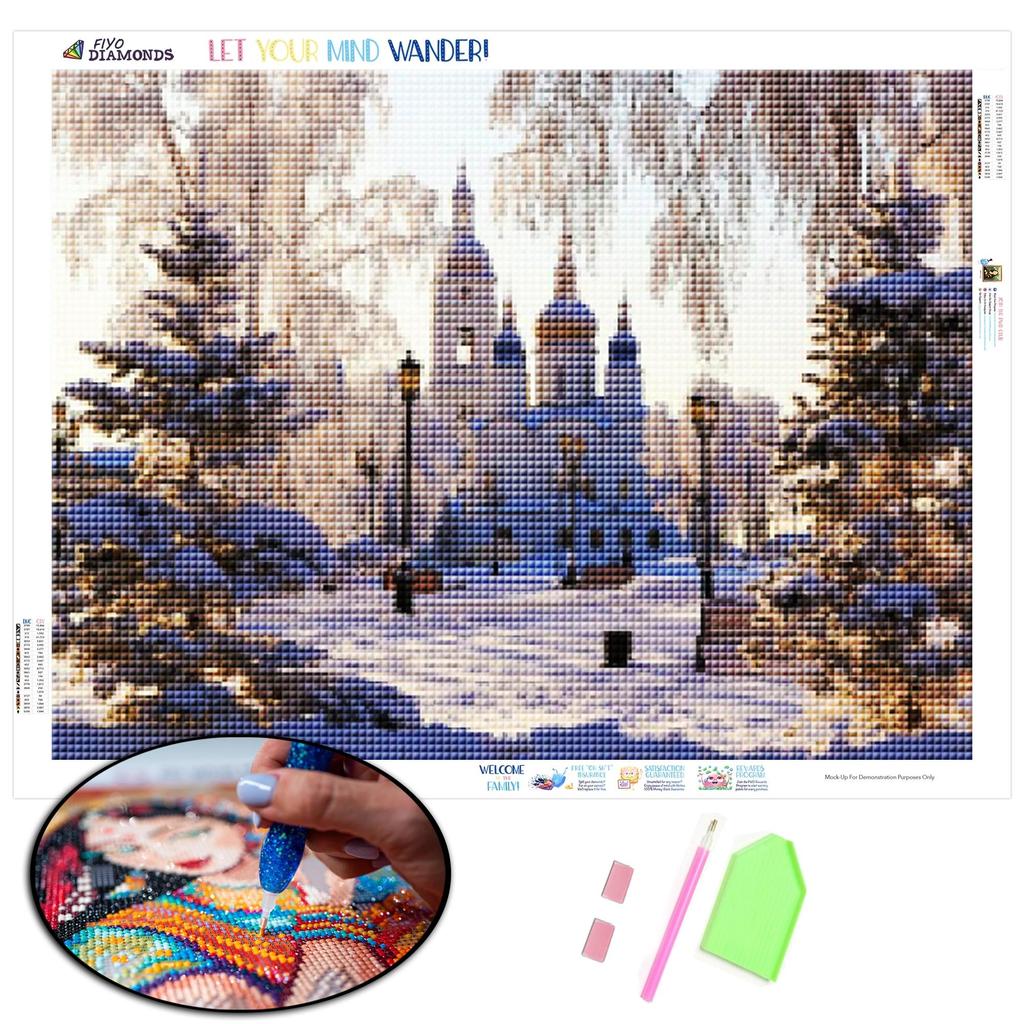 Diamantové vyšívání Castle Full Drill Ruční výprodej 3D Diamantové malování Pouzdro Obrázek drahokamu dekoru pro domácnost