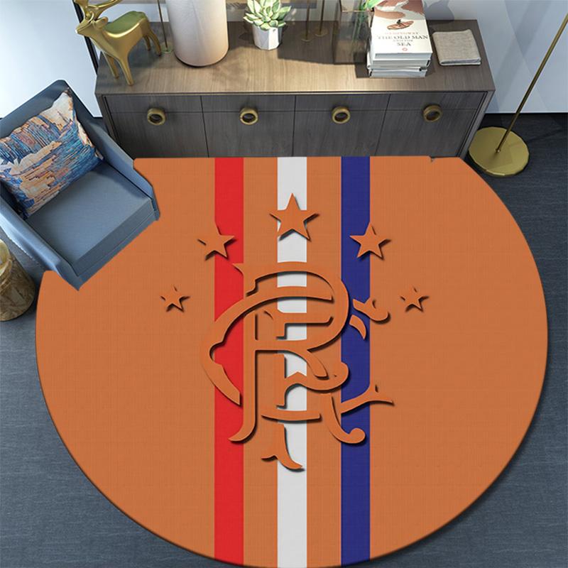 Rangers FC Round Area Rug,Carpet Rug for Living Room Bedroom Sofa Playroom Decor,Non-slip Floor Mat