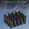 Extended Forged Aluminum Tuner Racing Lug Nut 20PCS - M14X1.5 Thread, 60MM Length, Black