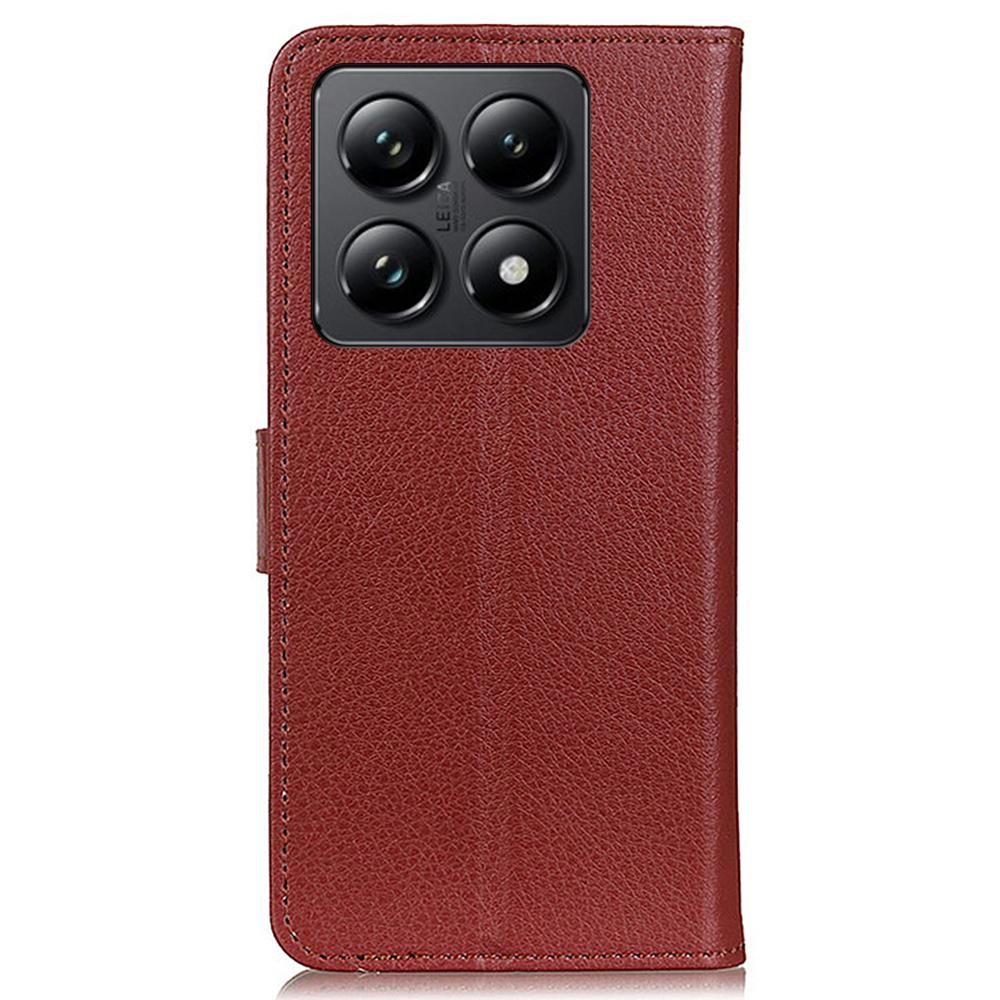 For Xiaomi 14T Wallet Case PU Leather Phone Cover Litchi Texture